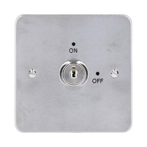 CDVI KEY-SSMAKD KEY-S Series 1-Gang 2-Position Surface Mount Square Keyswitch, Stainless Steel